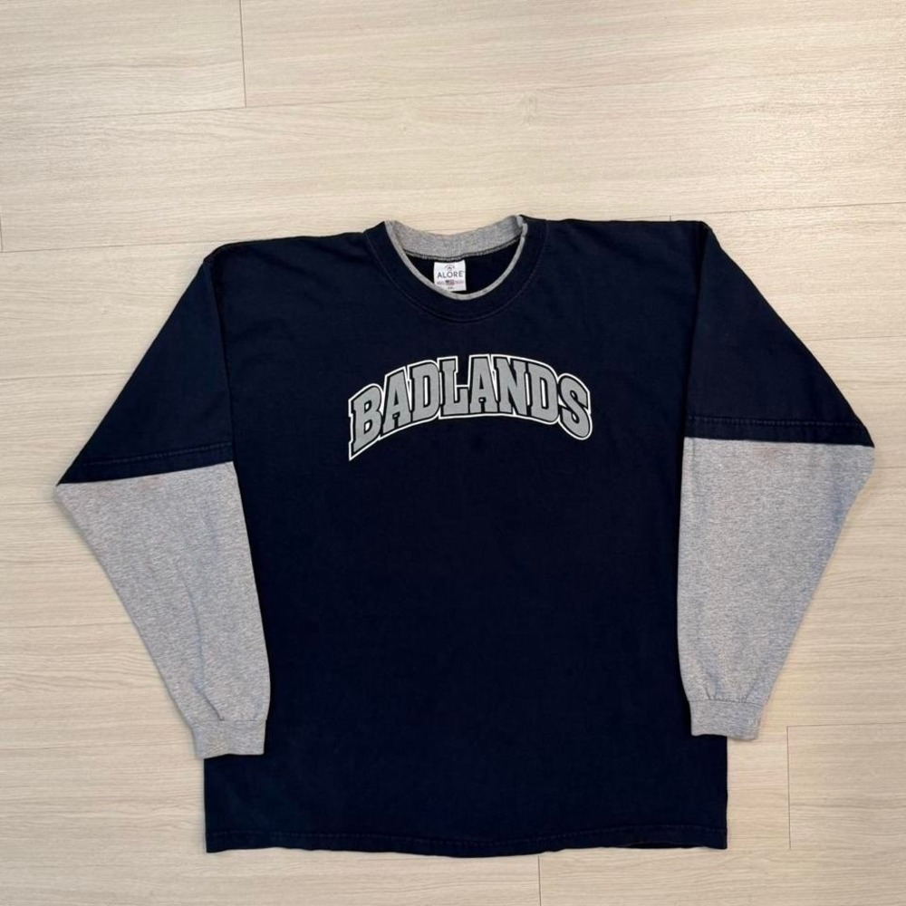 Alore Blue Badlands Layered Long Sleeve T Shirt Men's Size XXL Vintage